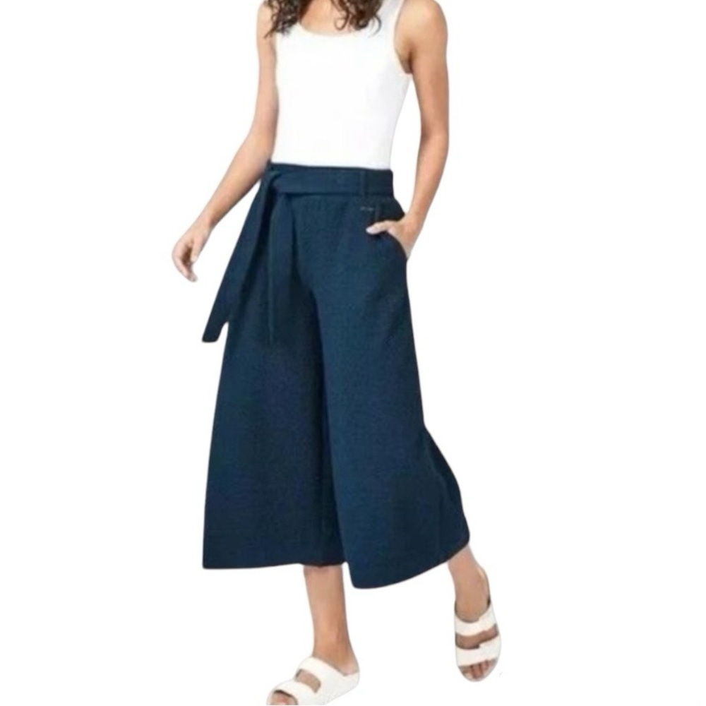Sweaty Betty Navy Wide-Leg Culotte Pants